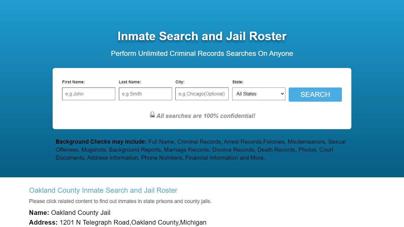 Oakland County Inmate Search and Jail Roster